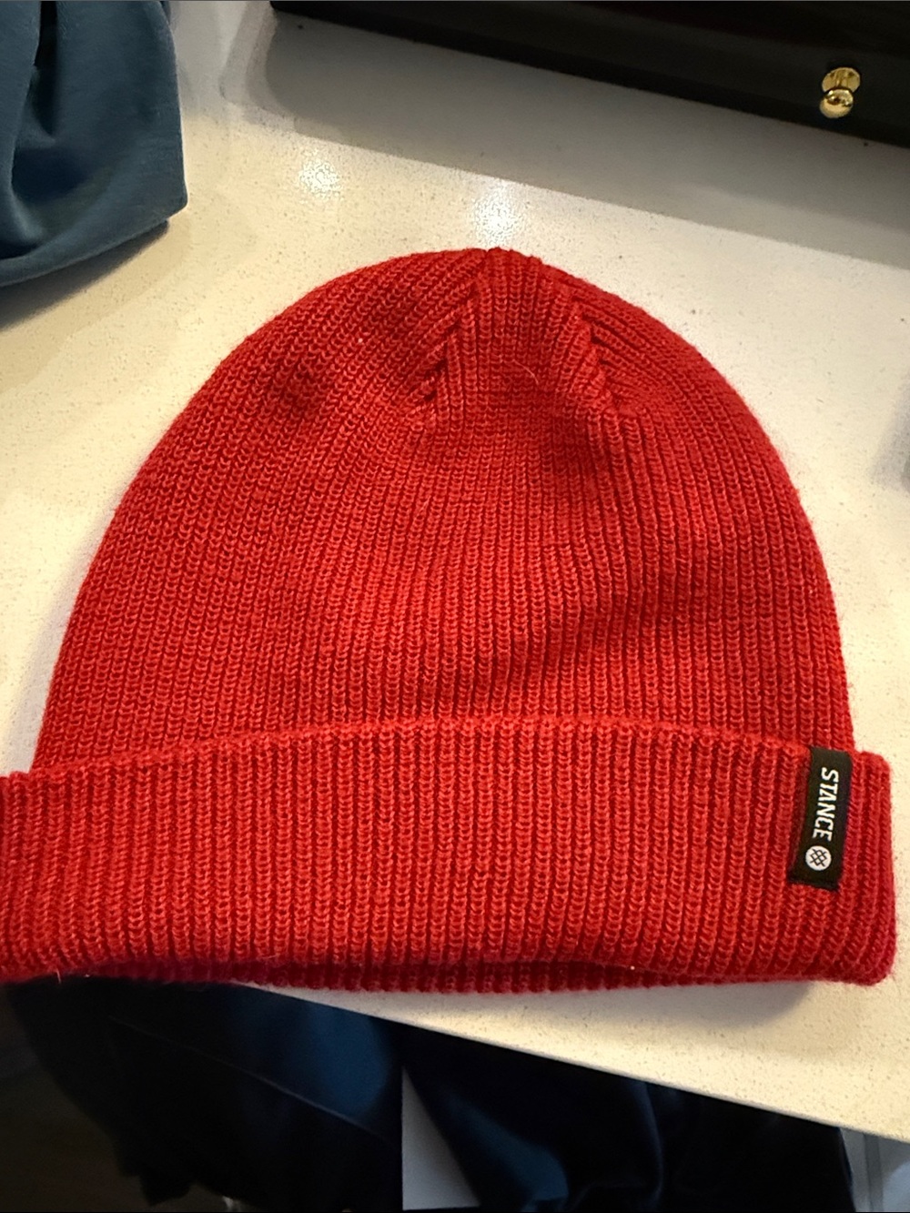 Stance Red Ribbed Cuff Beanie